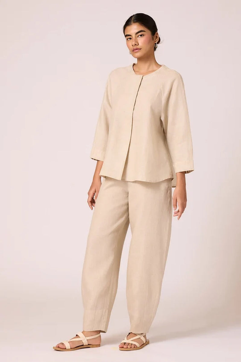 Cariad Set 100% linen co-ord set by The Summer House in beige for women Worldwide