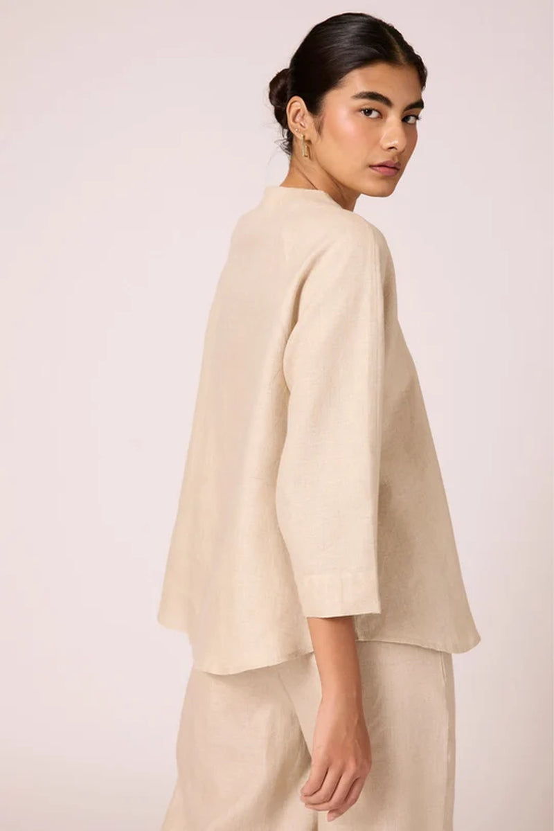 Cariad top 100% linen top/shirt by The Summer House in beige for women Worldwide