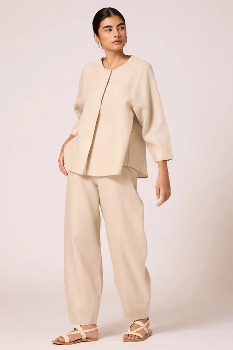 Cariad top 100% linen top/shirt by The Summer House in beige for women Worldwide
