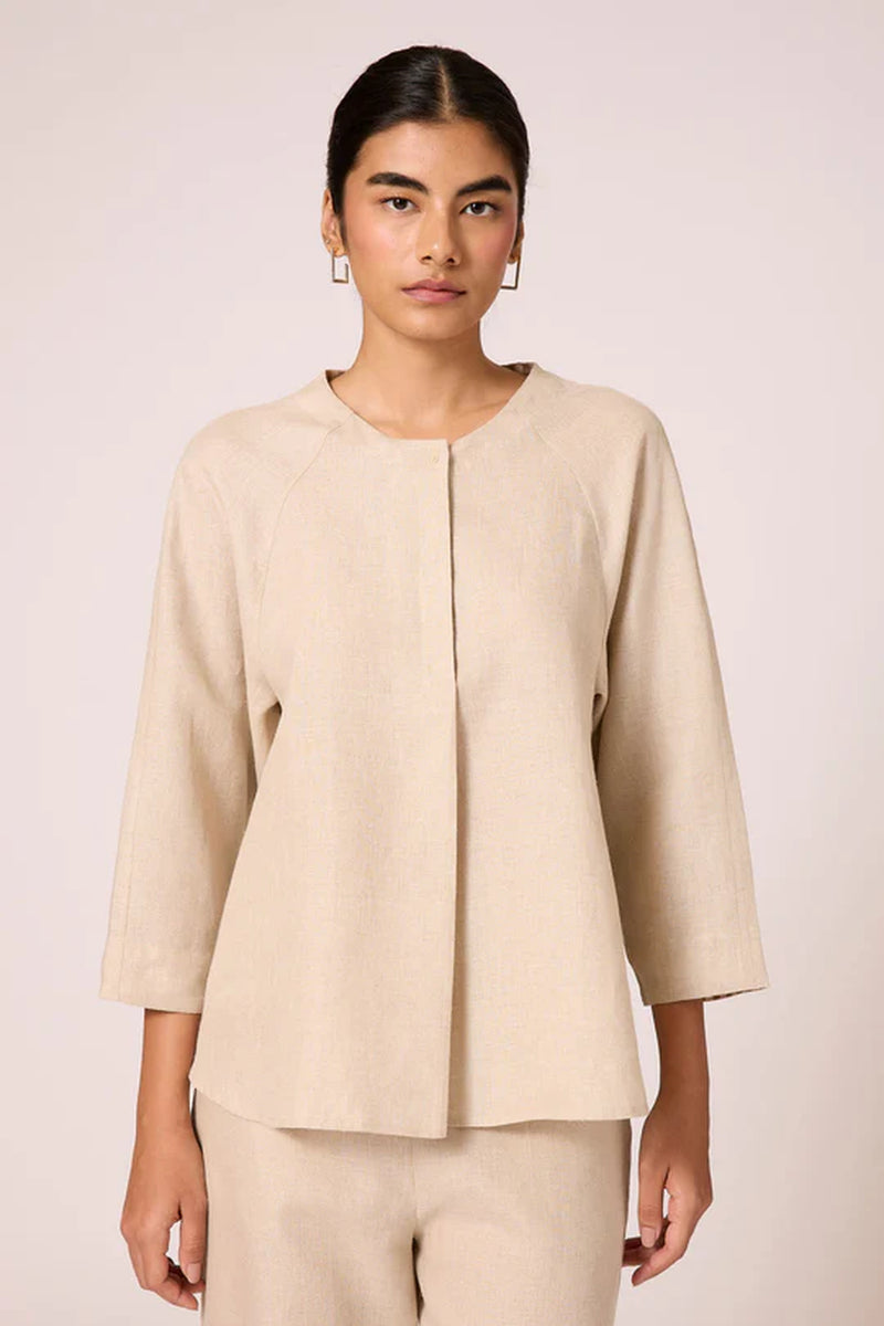 Cariad top 100% linen top/shirt by The Summer House in beige for women Worldwide