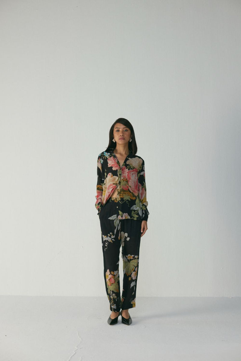 Carmine Co-Ord Set by YAM in black color for women Worldwide