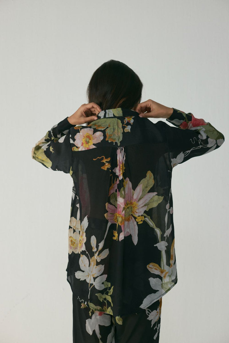 Carmine Co-Ord Set by YAM in black color for women Worldwide