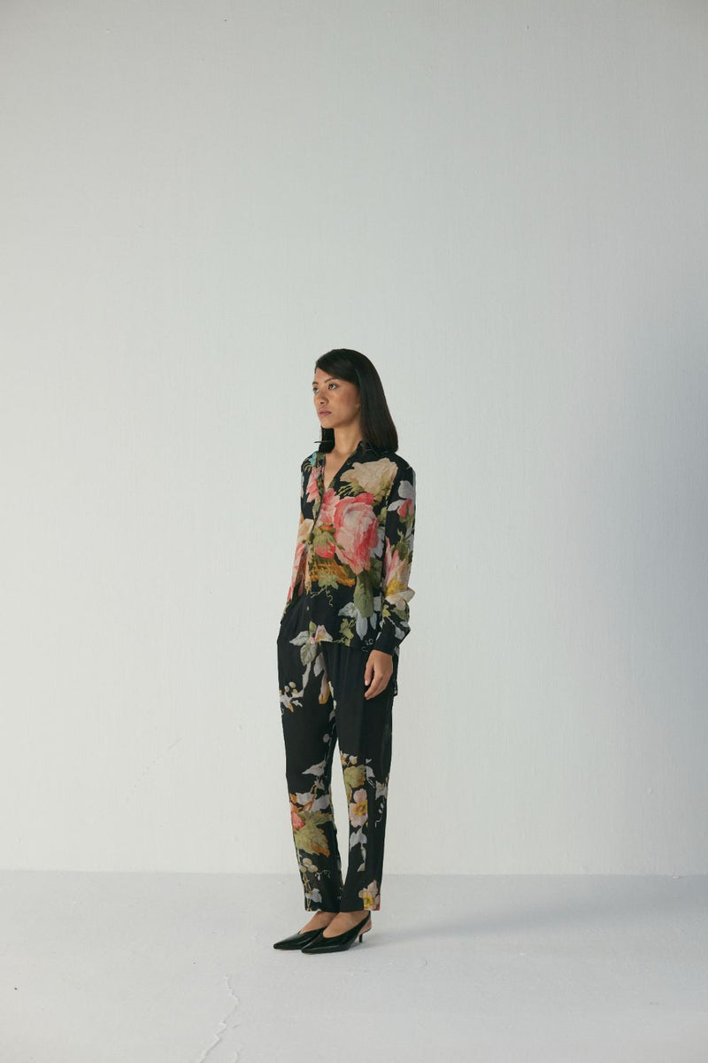 Carmine Co-Ord Set by YAM in black color for women Worldwide