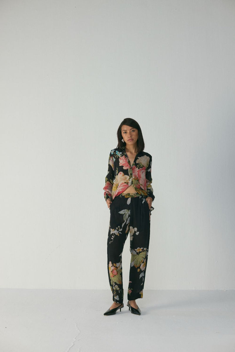 Carmine Co-Ord Set by YAM in black color for women Worldwide