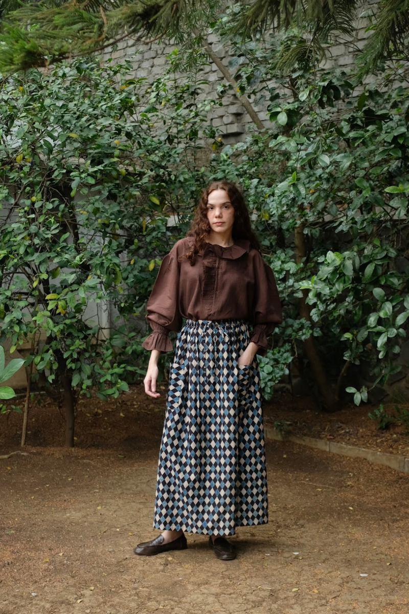 Casey - Ajrakh silk by MASON AND MILL in multi color for women Worldwide