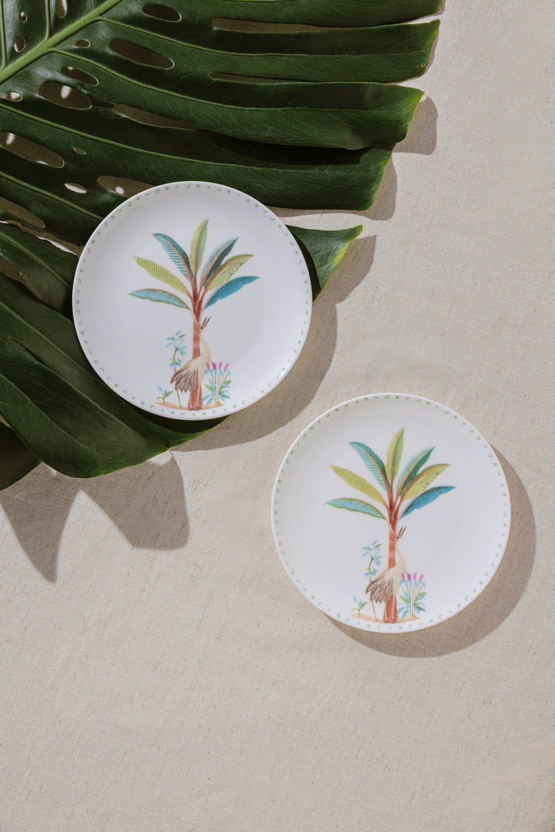 Eterna Crane Quarter Plate-Set of 2