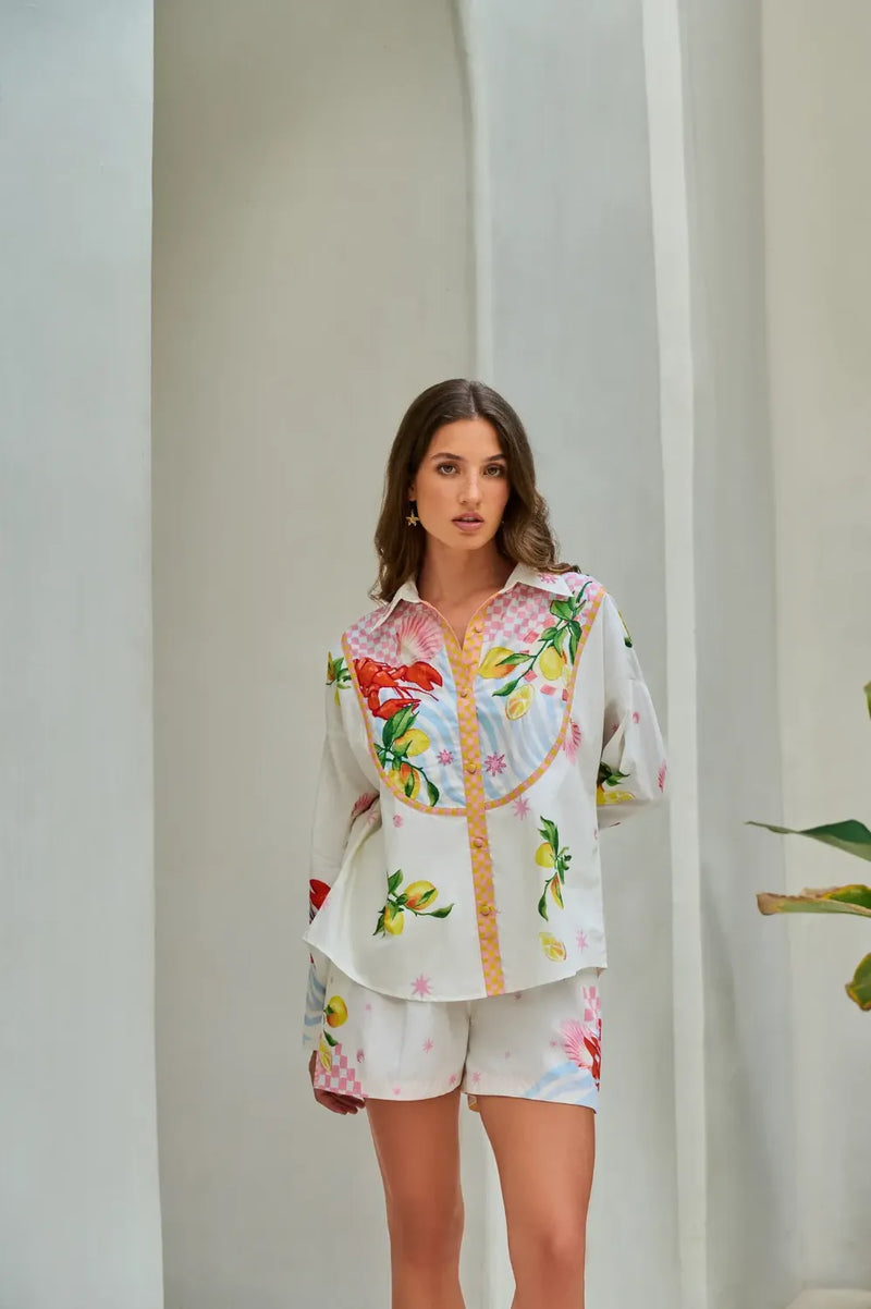 Celia Shirt - Summer Zest poplin by NOIB for women Worldwide
