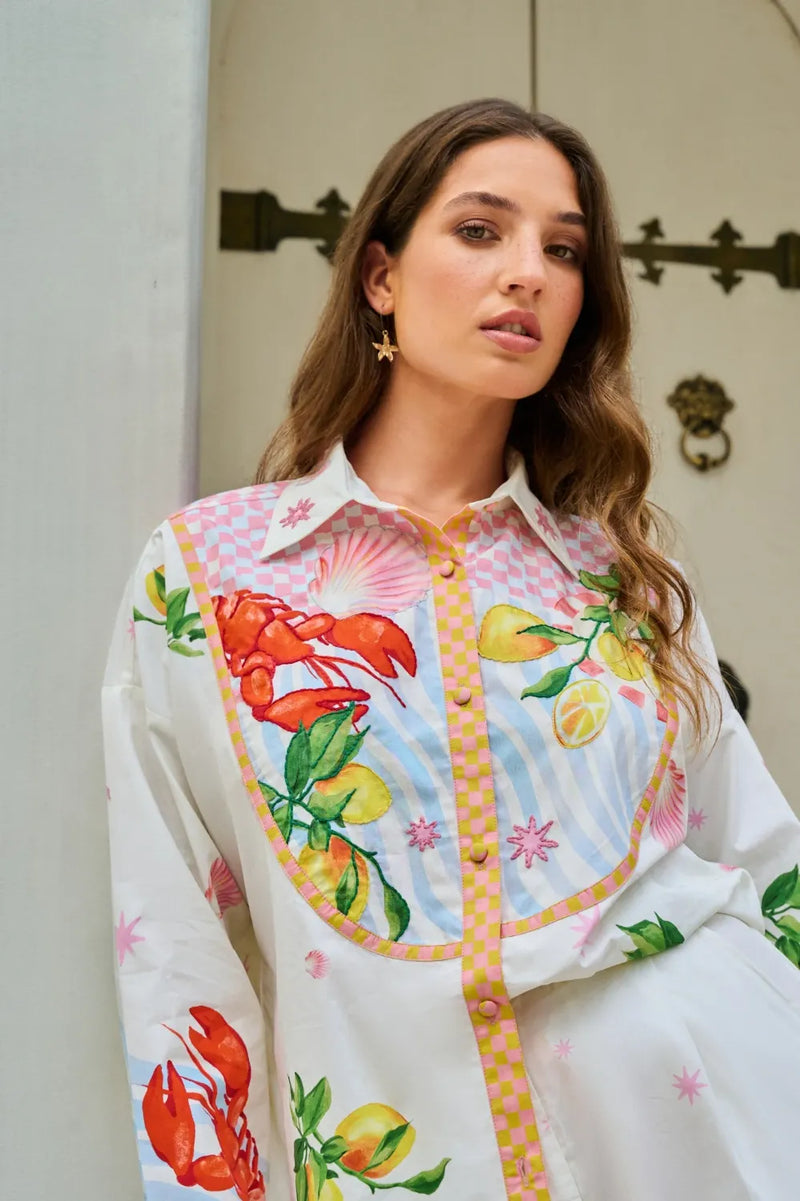 Celia Shirt - Summer Zest poplin by NOIB for women Worldwide