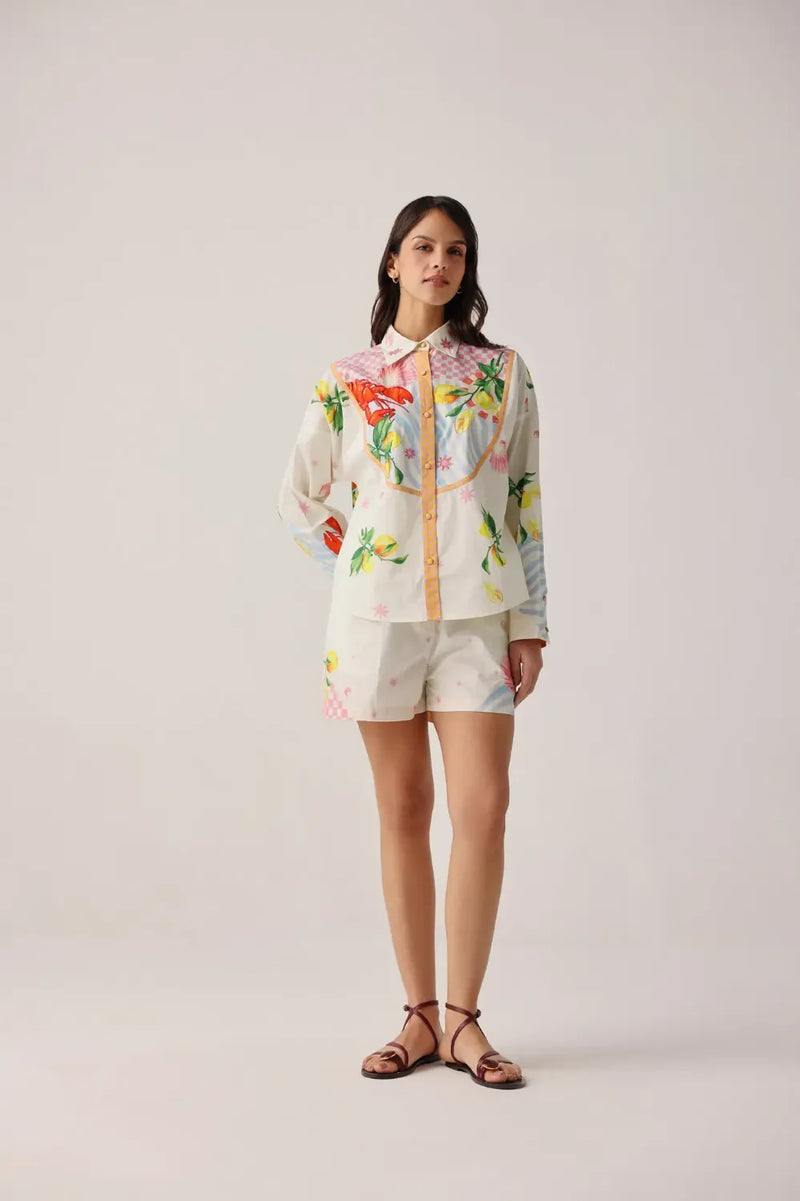 Celia Shirt - Summer Zest poplin by NOIB for women Worldwide