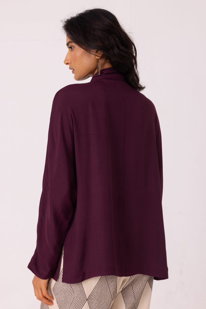 Celie Wine Tie Top satin by The Summer House in orange color for women Worldwide