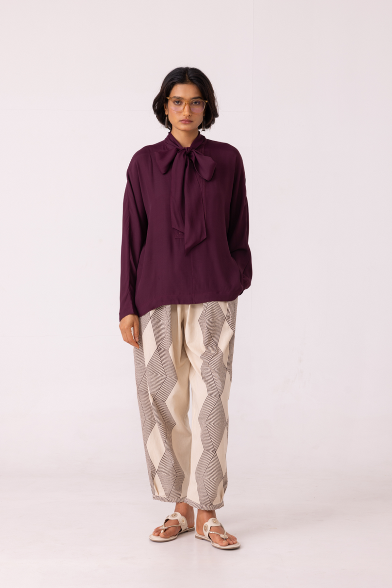Celie Wine Tie Top satin by The Summer House in orange color for women Worldwide