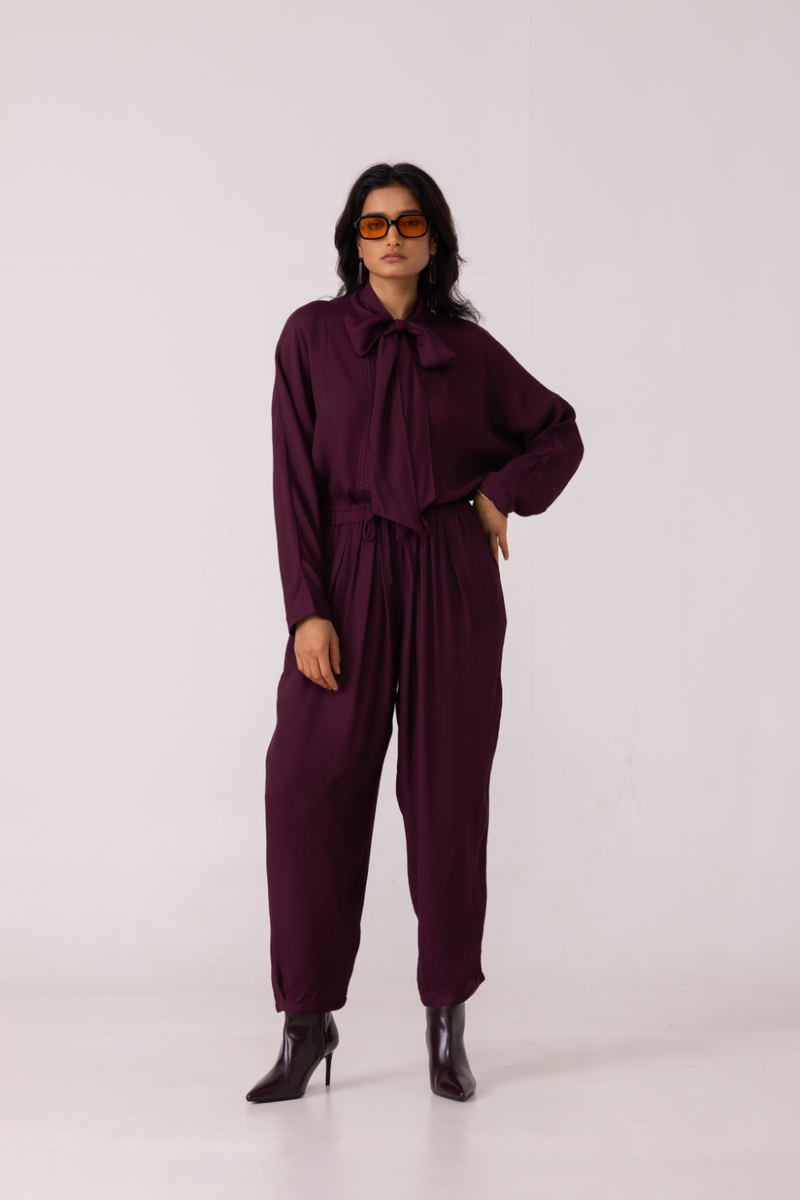 Celie Wine Tie Top satin by The Summer House in orange color for women Worldwide