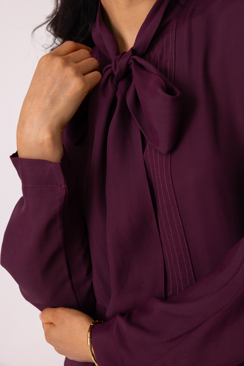Celie Wine Tie Top satin by The Summer House in orange color for women Worldwide
