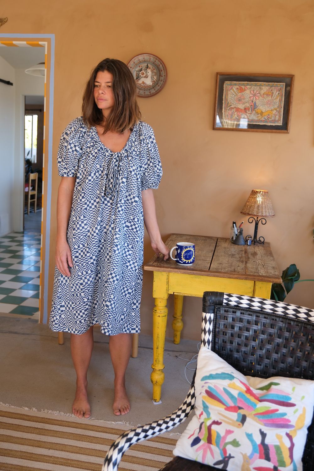 Buy Central Park Dress — Blue check Worldwide