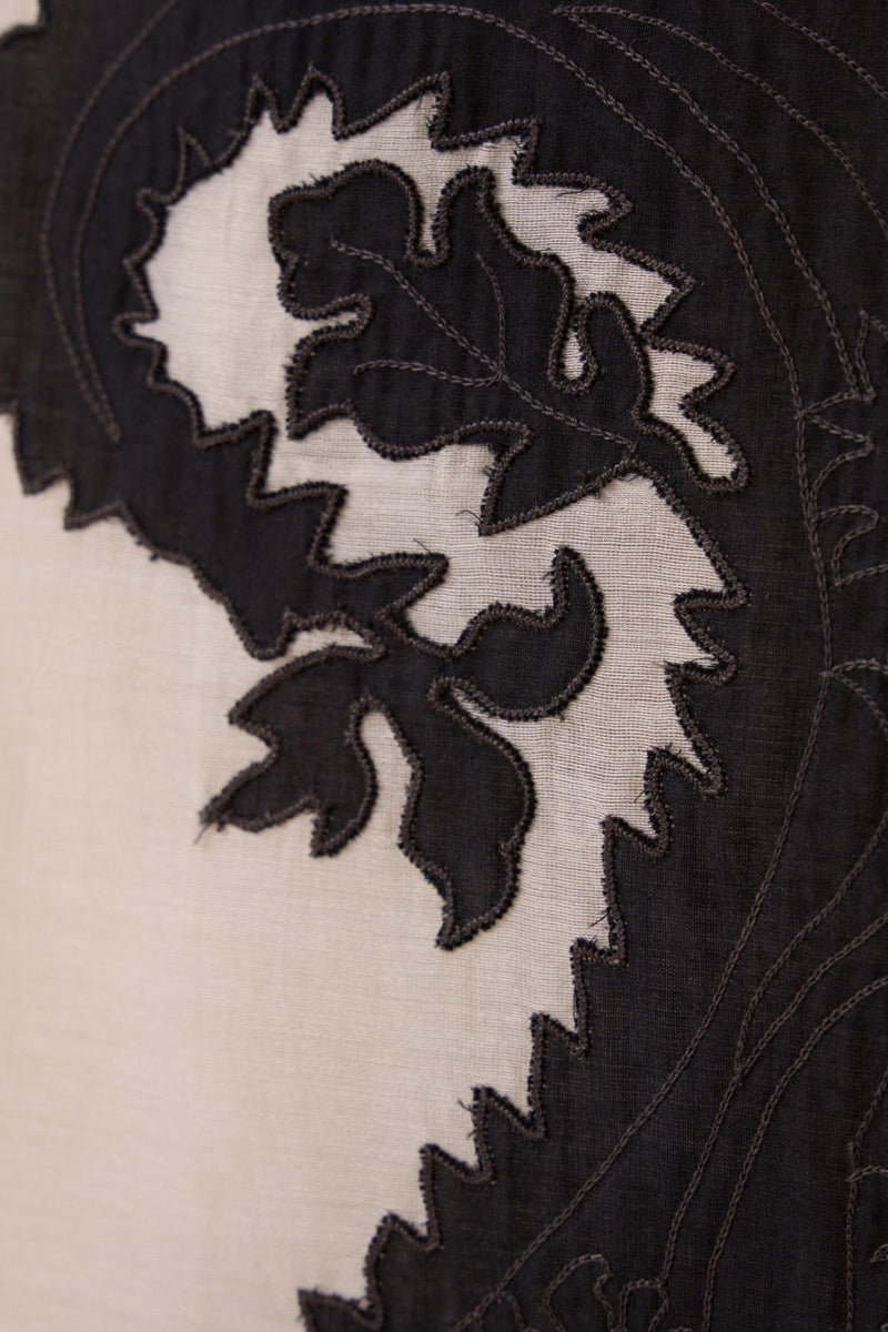 Cersei Paisley Embroidered Dress chanderi by The Summer House in black color for women Worldwide