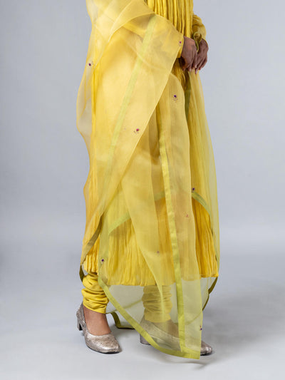 Chaksu Dupatta - yellow green