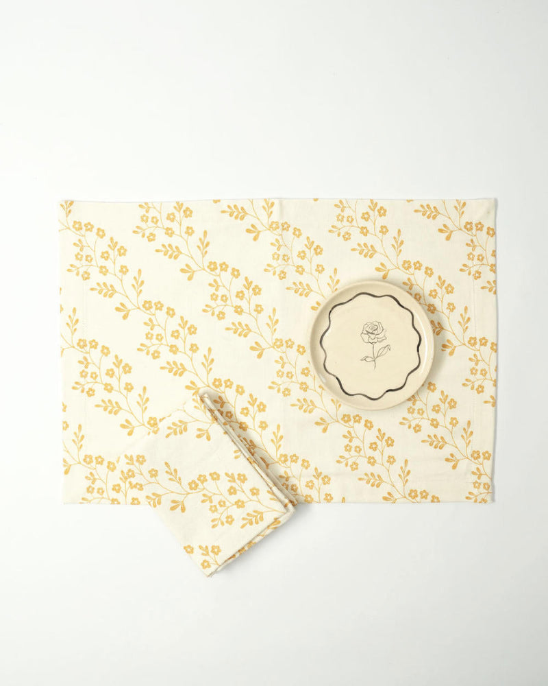 Chameli Tablemat, Yellow (Set of 4)