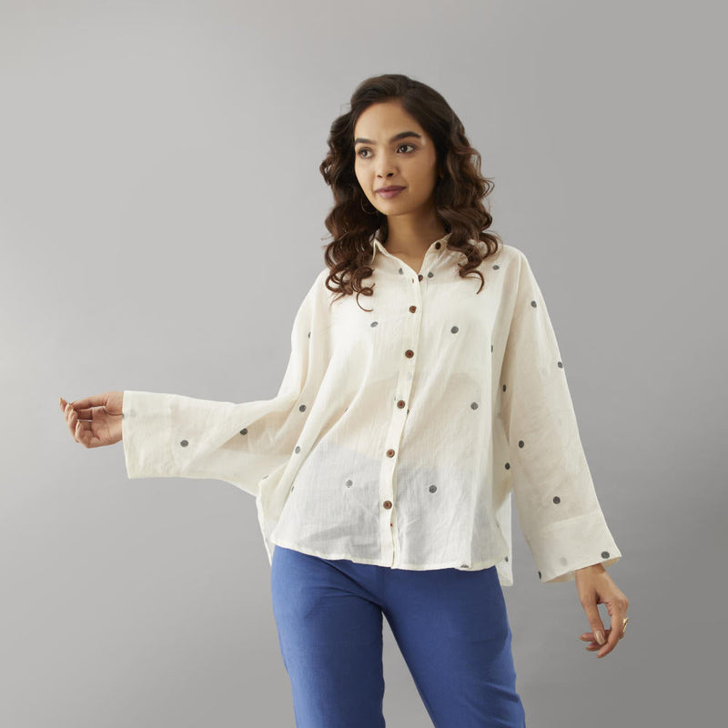 Chari Dolman sleeves shirt cotton by Moborr for women Worldwide