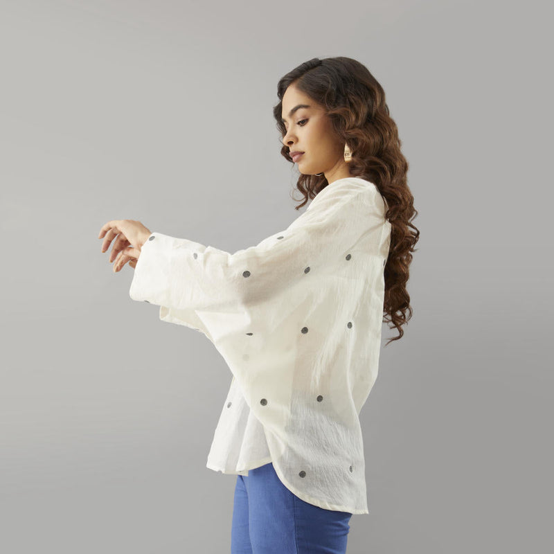 Chari Dolman sleeves shirt cotton by Moborr for women Worldwide