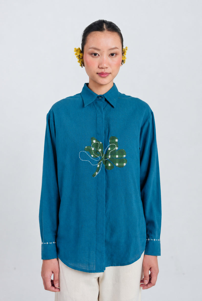 Ether Handloom Shirt kala cotton top/shirt by JodiLife in blue for women Worldwide