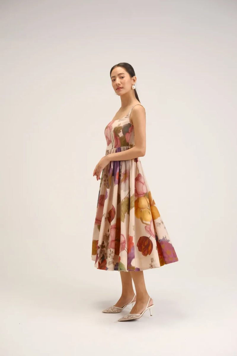 Cherimoya Cherry Dress cotton dress by YAM in multi-color for women Worldwide