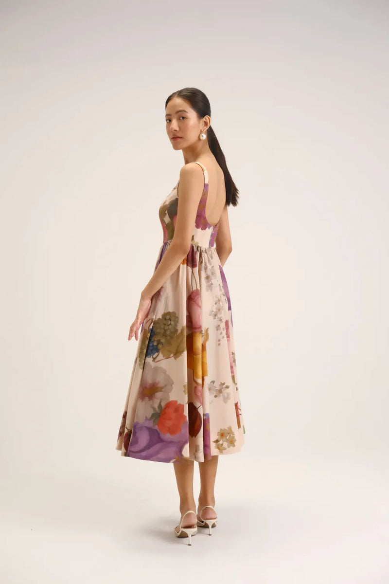 Cherimoya Cherry Dress cotton dress by YAM in multi-color for women Worldwide