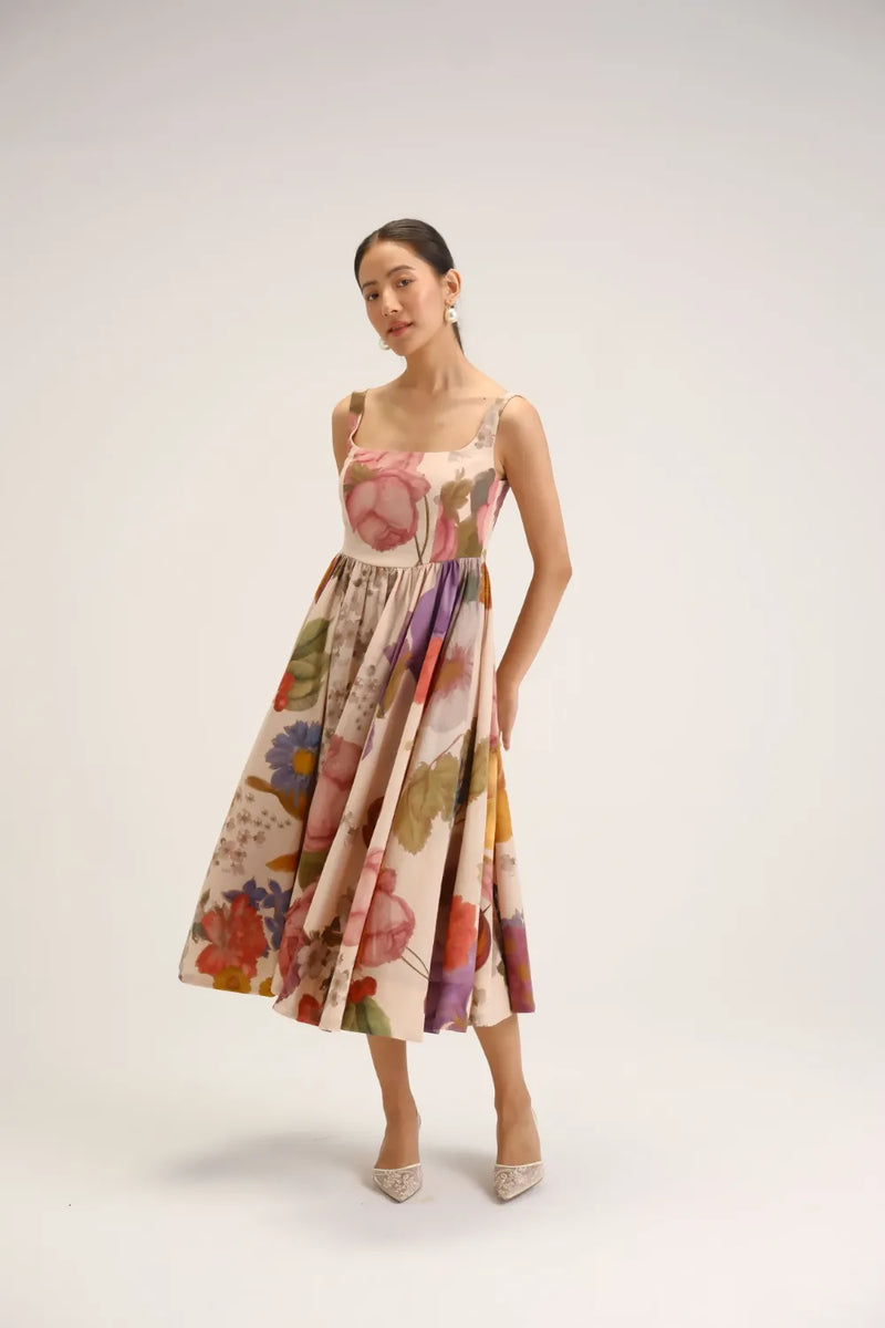 Cherimoya Cherry Dress cotton dress by YAM in multi-color for women Worldwide