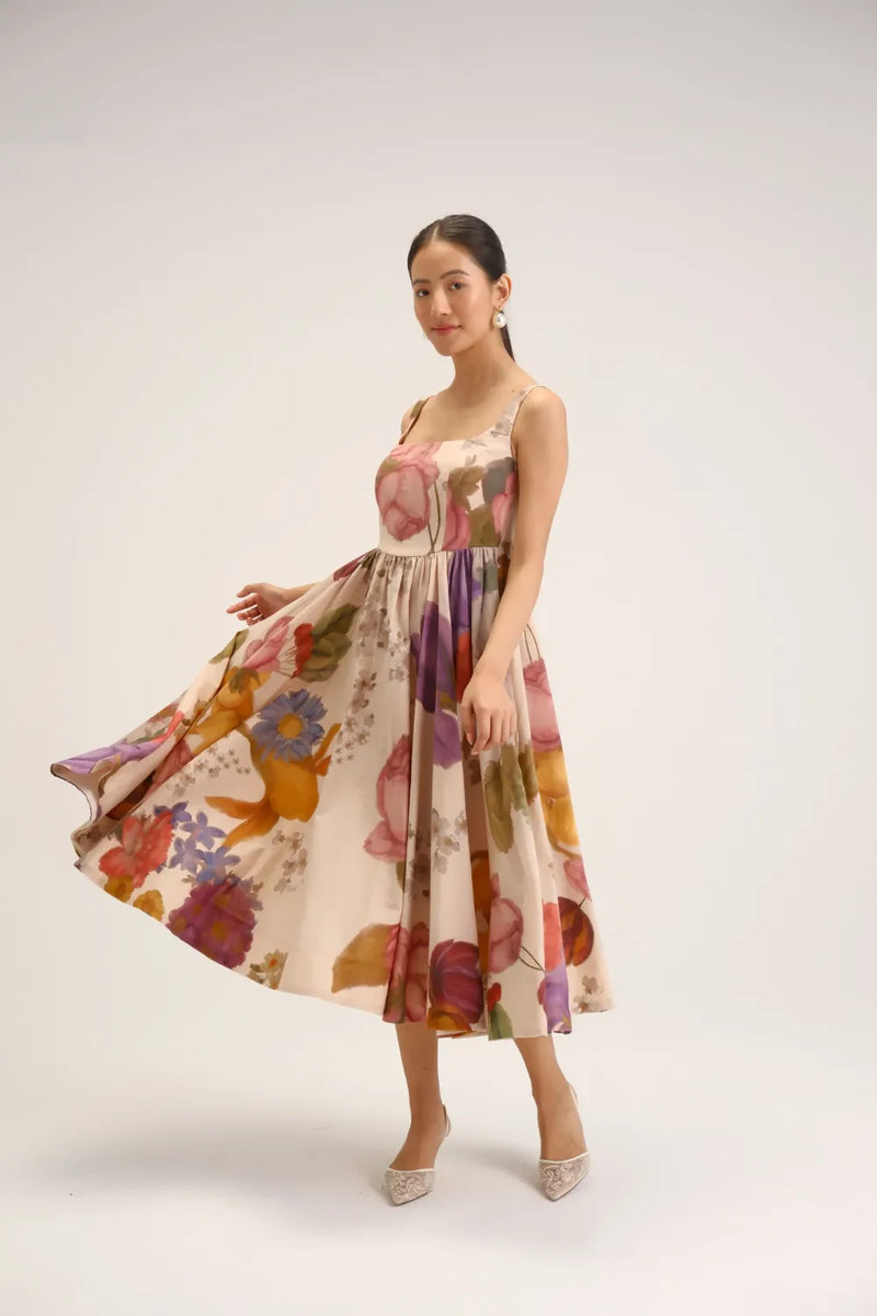 Cherimoya Cherry Dress cotton dress by YAM in multi-color for women Worldwide