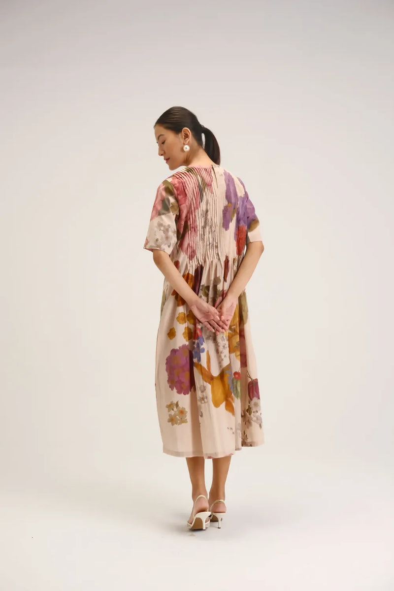 Cherimoya Pinktucks Dress cotton dress by YAM in multi-color for women Worldwide