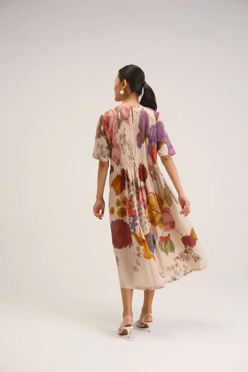 Cherimoya Pinktucks Dress cotton dress by YAM in multi-color for women Worldwide