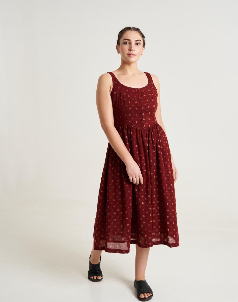 Cherry Blossom gathered dress - Red