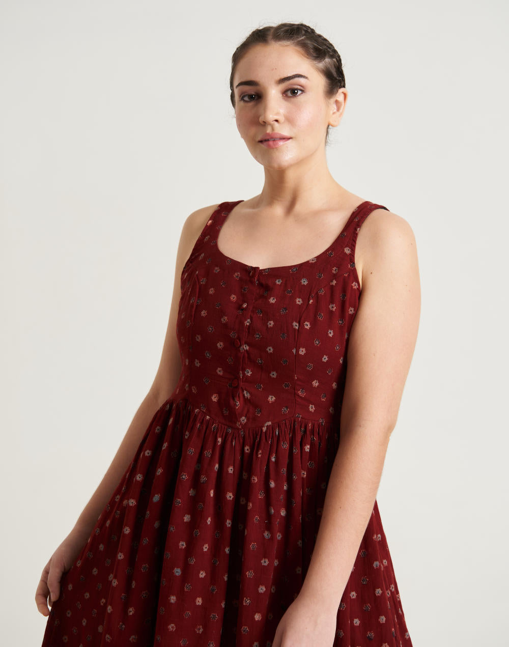 Cherry Blossom gathered dress - Red