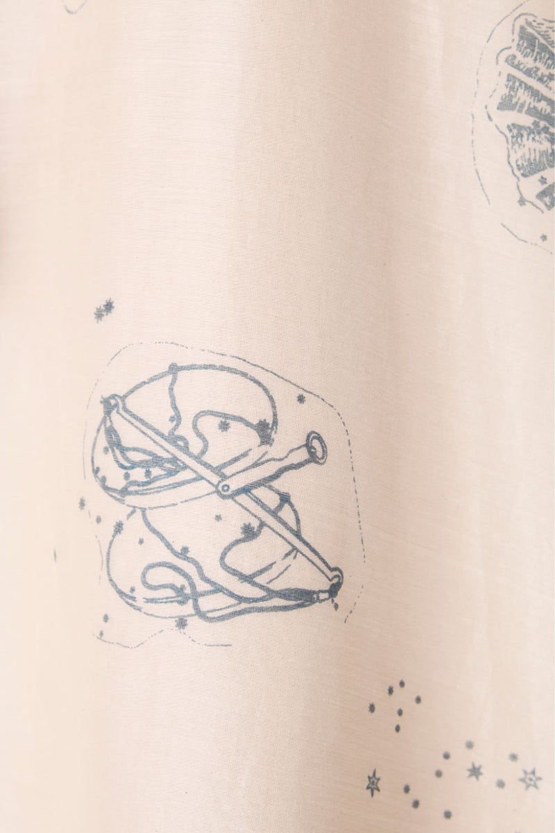 Cheryl Zodiac Print Handwoven Dress chanderi by The Summer House in white color for women Worldwide