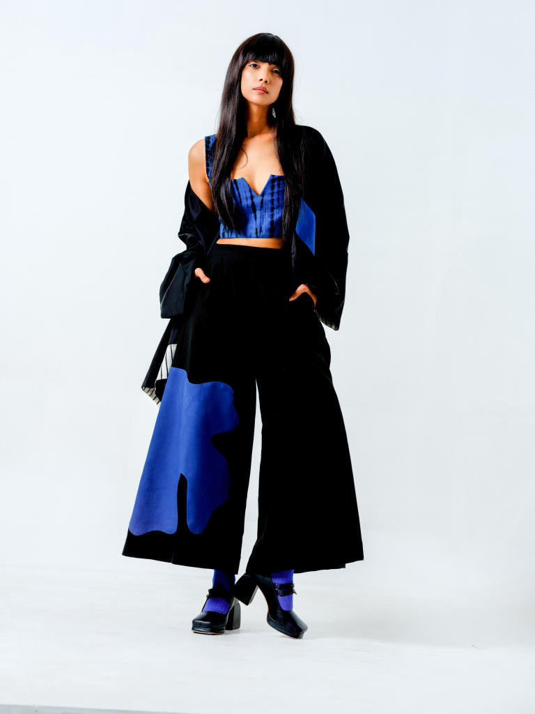 Chia Jacket- (Black + Blue + Natural) linen satin jackets and overlays by Stoique in black, blue, natural for women Worldwide