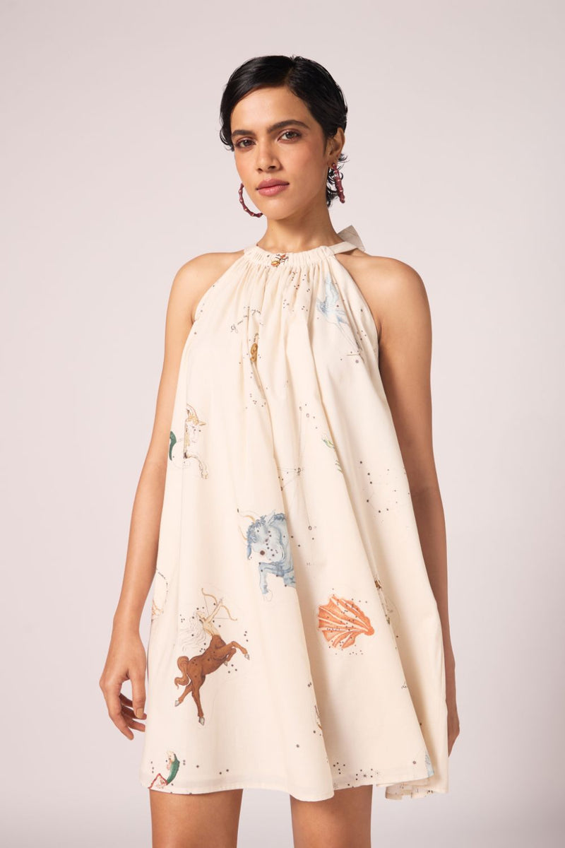 Chica Zodiac Print Cotton Dress cotton by The Summer House for women Worldwide