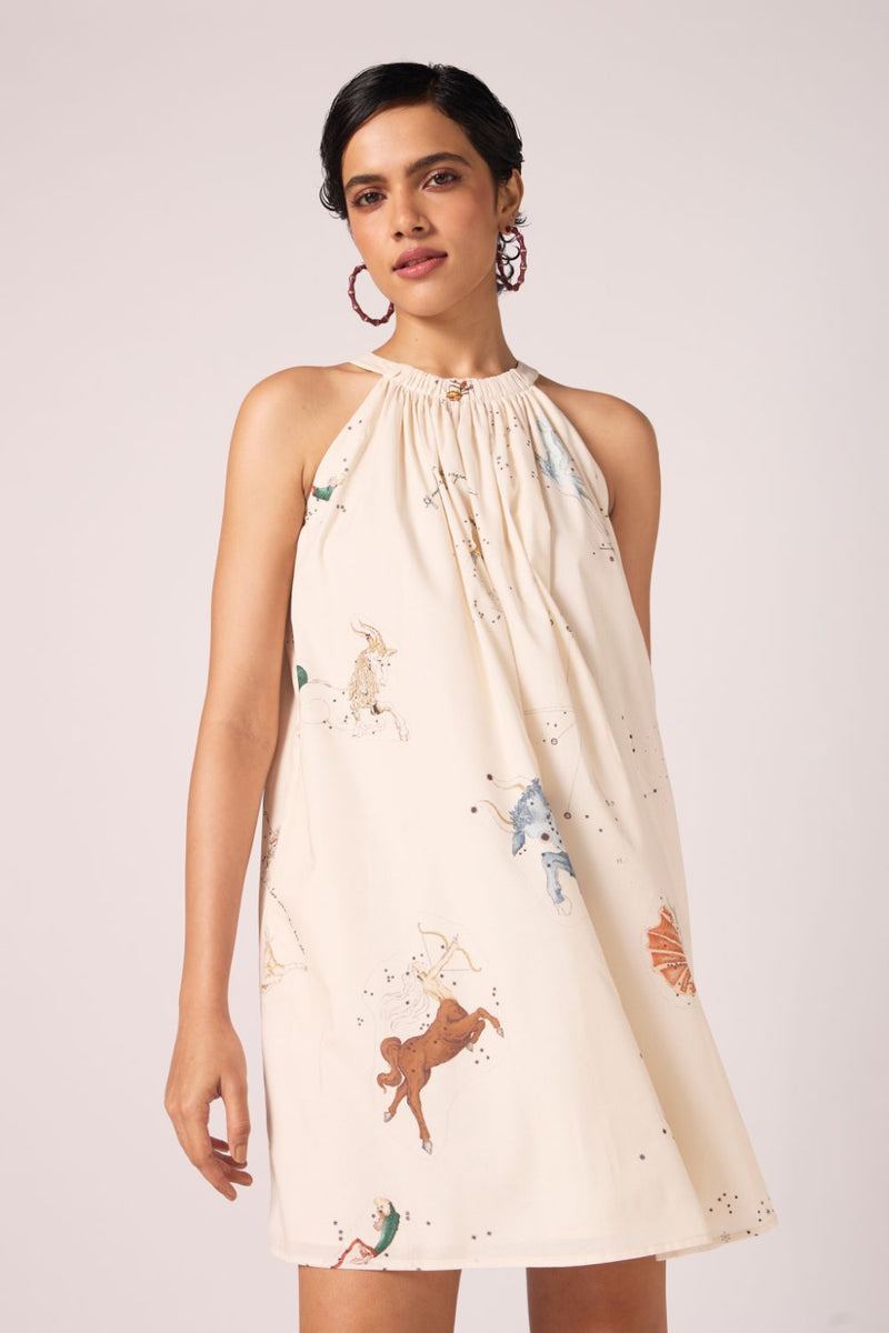 Chica Zodiac Print Cotton Dress cotton by The Summer House for women Worldwide