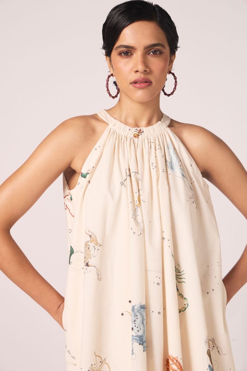 Chica Zodiac Print Cotton Dress cotton by The Summer House for women Worldwide
