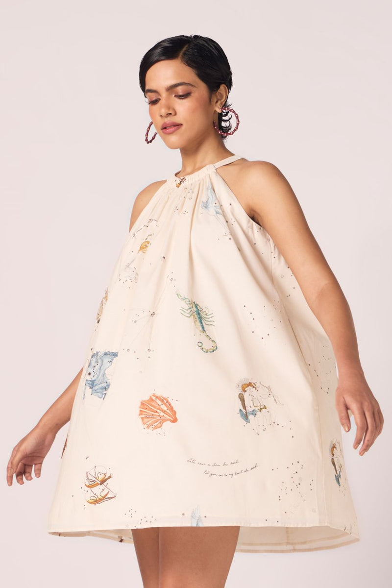 Chica Zodiac Print Cotton Dress cotton by The Summer House for women Worldwide