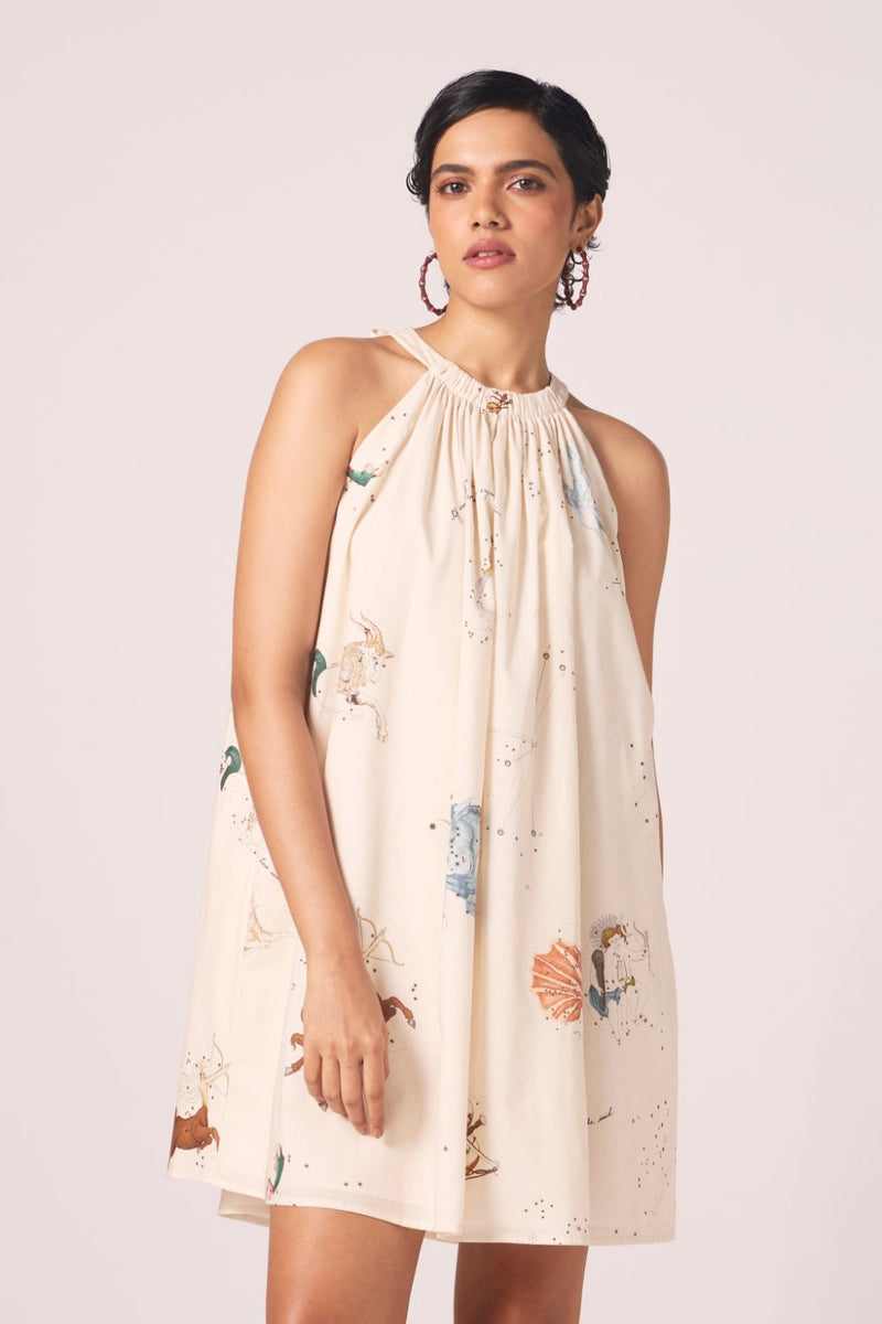 Chica Zodiac Print Cotton Dress cotton by The Summer House for women Worldwide
