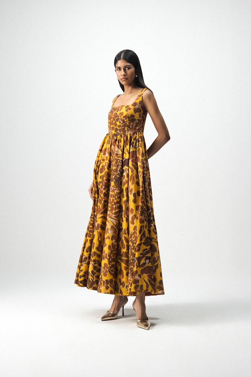 CHITARA CHERRY DRESS satin by Yam in yellow color for women Worldwide