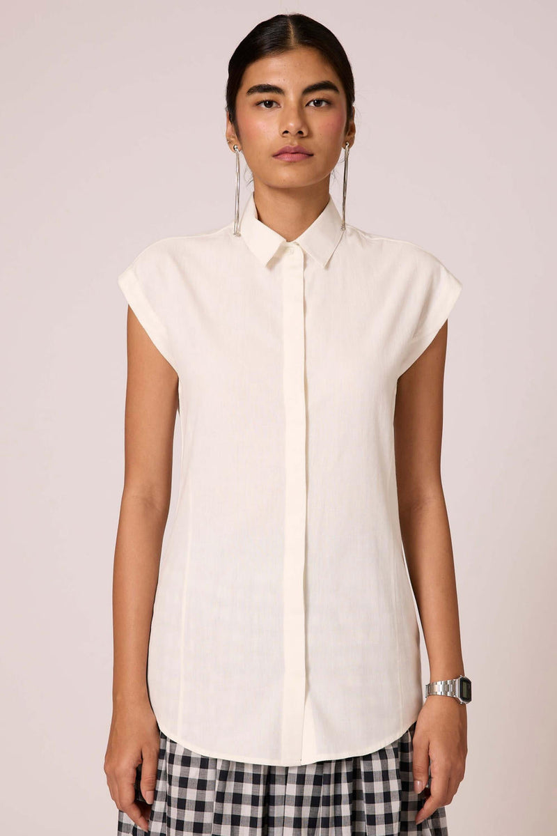 Cicaro Shirt - Blanc cotton by The Summer House in white color for women Worldwide