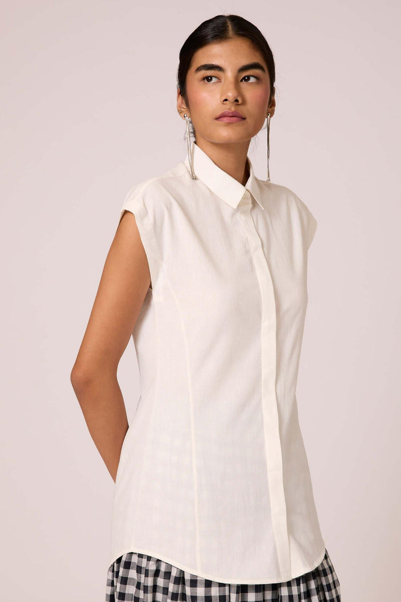 Cicaro Shirt - Blanc cotton by The Summer House in white color for women Worldwide