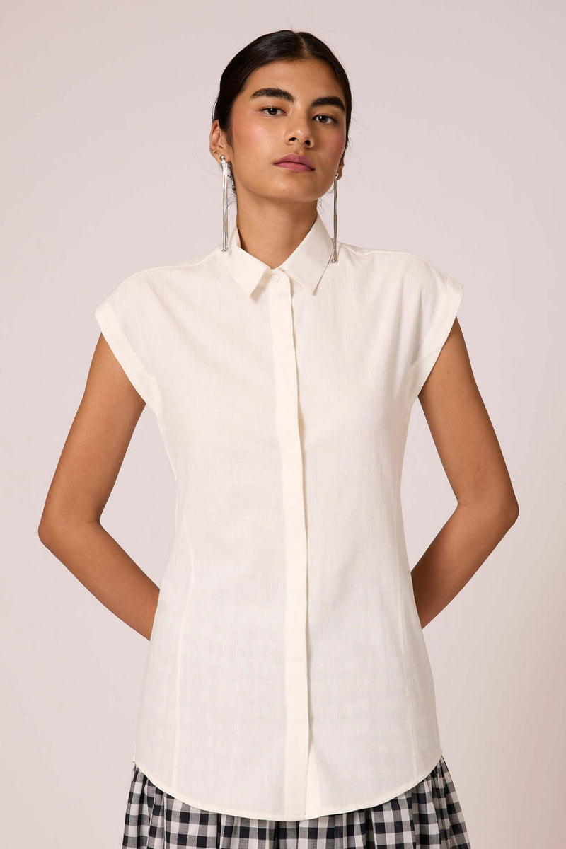 Cicaro Shirt - Blanc cotton by The Summer House in white color for women Worldwide