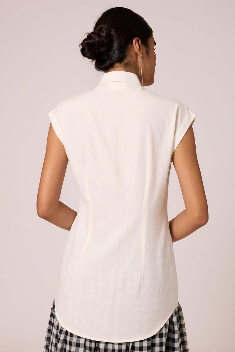 Cicaro Shirt - Blanc cotton by The Summer House in white color for women Worldwide