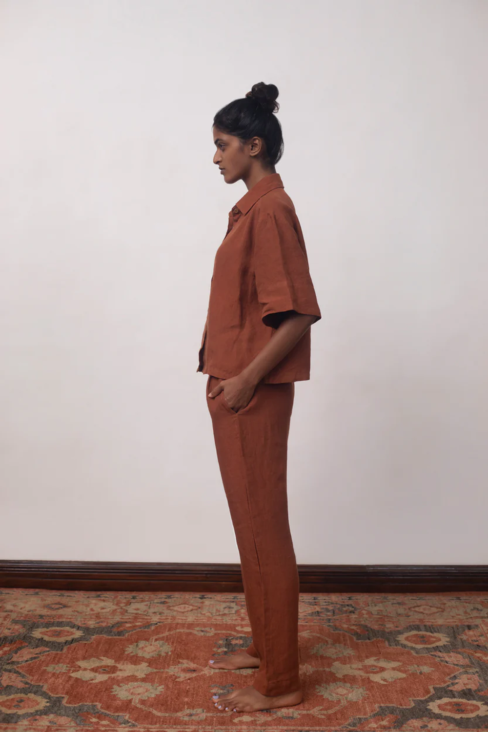 Cinnamon Linen Pyjama Set