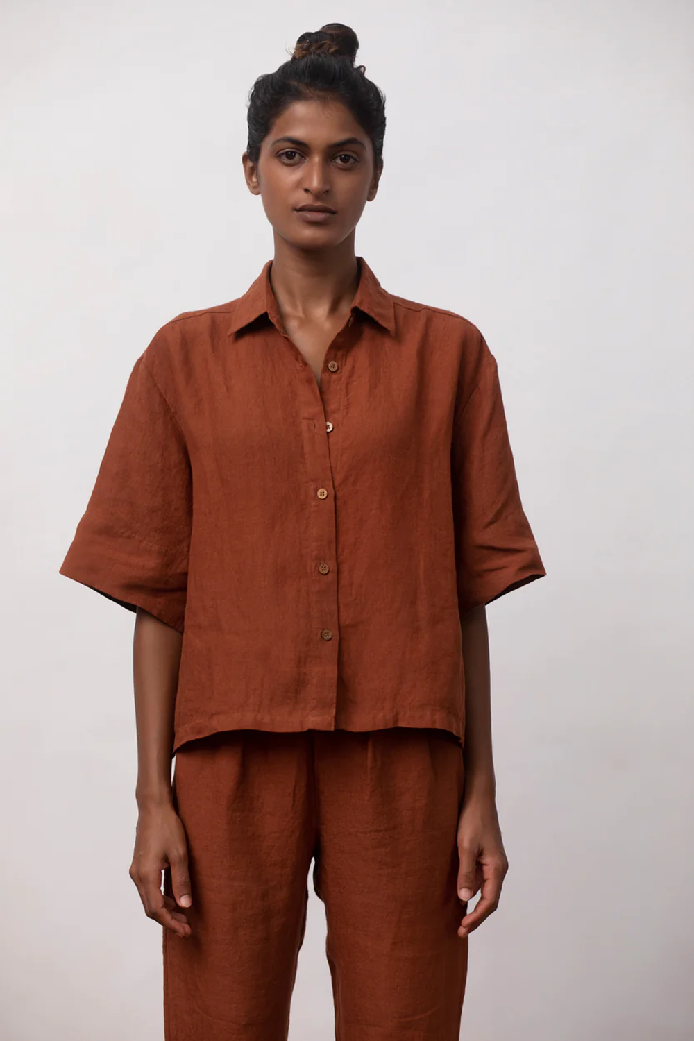 Cinnamon Linen Pyjama Set