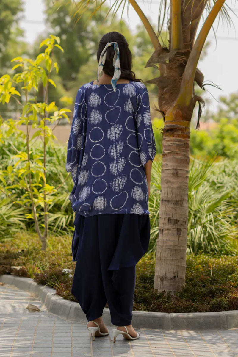 CIR SHIB TWIST TOP-BLUE silk by Dyelogue in blue color for women Worldwide
