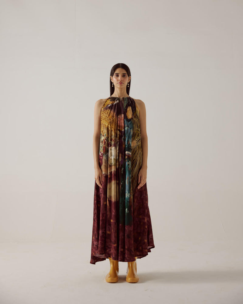 Circle Dress long-High Tea cotton by CORD in multi for women Worldwide