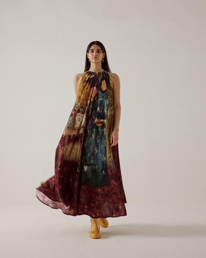 Circle Dress long-High Tea cotton by CORD in multi for women Worldwide