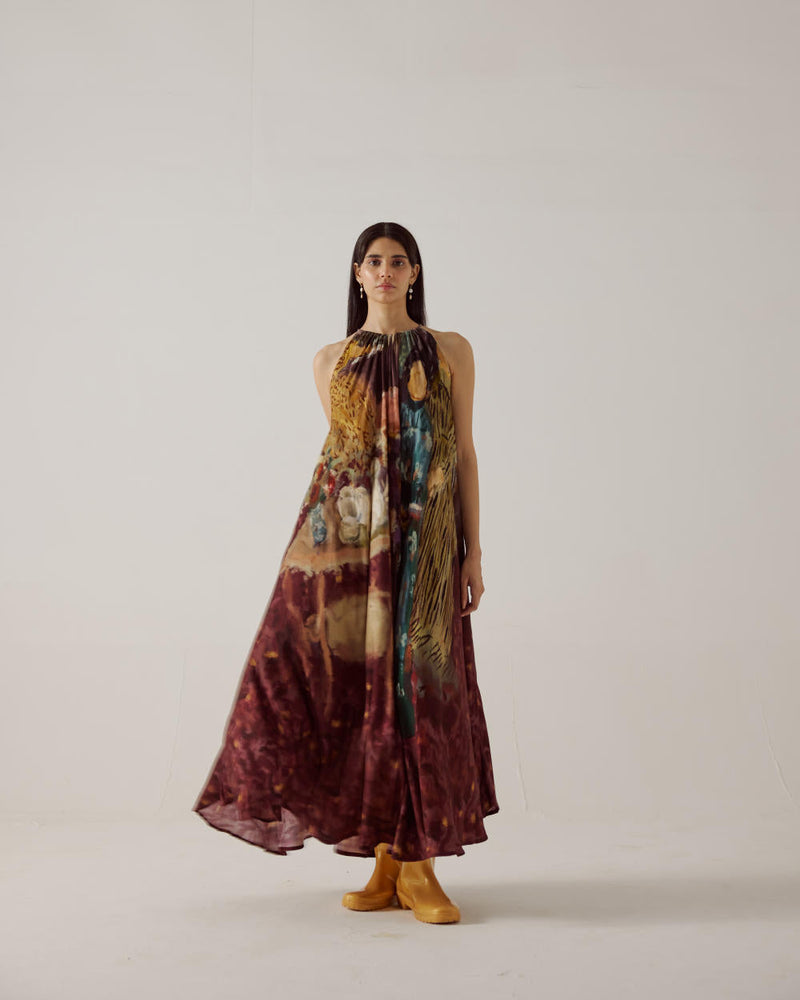 Circle Dress long-High Tea cotton by CORD in multi for women Worldwide